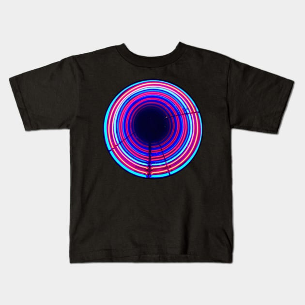 Rainbow Neon Void Kids T-Shirt by Sunny Saturated